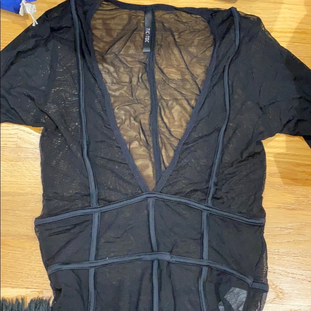 Sheer black lined bodysuit